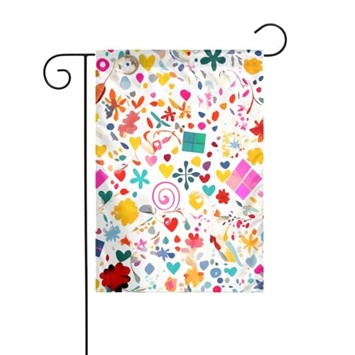 YYHWHJDE Happy Birthday Hintergrund Muster Garten Fahnenmast Outdoor Hof Dekoration Mode 30,5 x 45,7 cm von YYHWHJDE