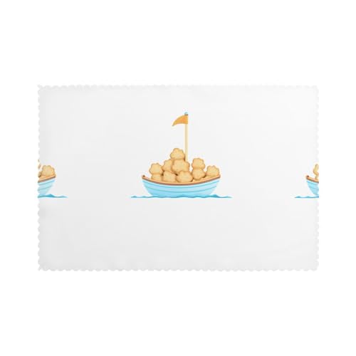 YYHWHJDE Kleine Tischsets in Form eines Bootes für den Esstisch, 30,5 x 45,7 cm, hitzebeständig, für Hotels, Häuser und Bankette, 6 Stück von YYHWHJDE