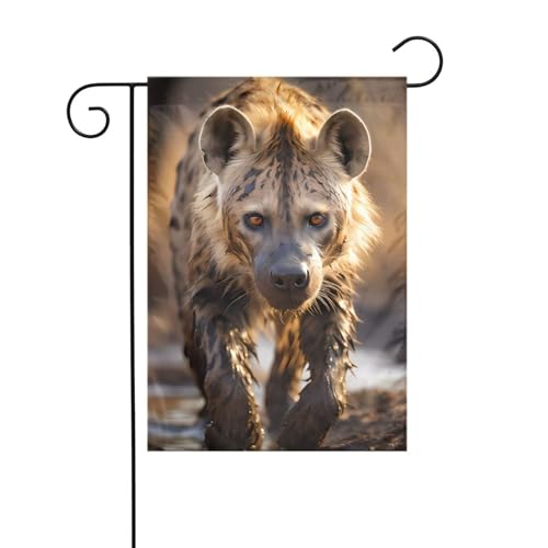 YYHWHJDE Lone Hyena Prints Gartenflagge Hofdekoration, 30,5 x 45,7 cm, dick von YYHWHJDE