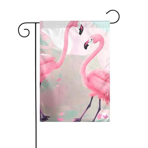 YYHWHJDE Love Flamingo-Drucke, Gartenflagge, Hofdekoration, 30,5 x 45,7 cm, dick von YYHWHJDE