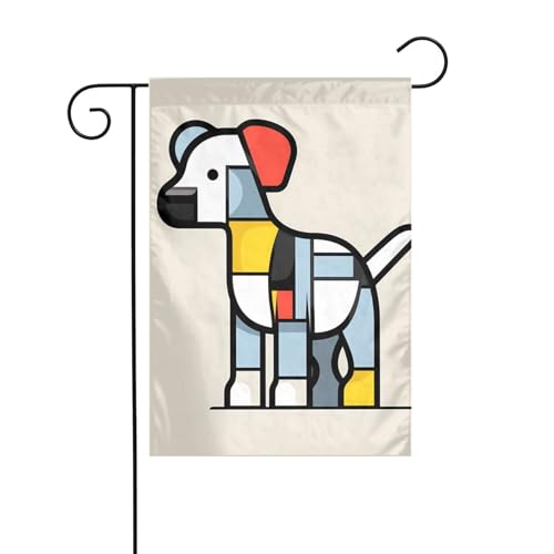 YYHWHJDE Mondrian Abstraktionismus Kleintiermuster Garten Fahnenmast Outdoor Hof Dekoration Mode 30,5 x 45,7 cm von YYHWHJDE