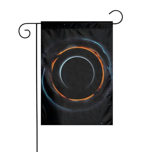 YYHWHJDE Mysteriöse kosmische schwarze Löcher Muster Garten Fahnenmast Outdoor Hof Dekoration Mode 30,5 x 45,7 cm von YYHWHJDE