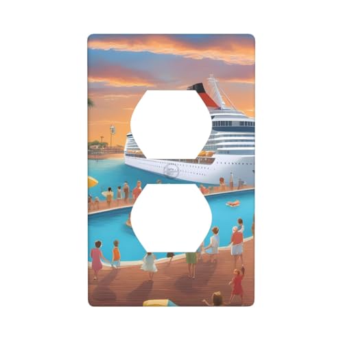 YYHWHJDE Pool-Party, Kreuzfahrtschiff, Bild, Doppelsteckdose, Wandpaneel, elektrische Steckdosen-Abdeckplatte ist bruchfest und langlebig, 11,4 x 7 cm YYHWHJDE Pool-Party, Kreuzfahrtschiff, Bild, Doppelsteckdose, Wandpaneel, elektrische Steckdosen-Abdeckplatte ist bruchfest und langlebig, 11,4 x 7 cm von YYHWHJDE