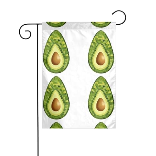 YYHWHJDE Premium Avocado-Muster Garten Fahnenmast Outdoor Hofdekoration Mode 30,5 x 45,7 cm von YYHWHJDE