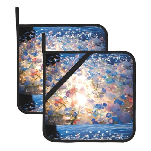 YYHWHJDE Quadratische isolierte Topfmatte mit Blumen- und Meeremuster, 2-teilig, dick, langlebig, für Wärmeisolierung für Mikrowelle, Backofen und Grillen im Freien YYHWHJDE Quadratische isolierte Topfmatte mit Blumen- und Meeremuster, 2-teilig, dick, langlebig, für Wärmeisolierung für Mikrowelle, Backofen und Grillen im Freien von YYHWHJDE