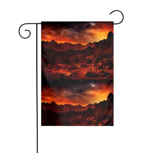 YYHWHJDE Roter Himmel Bild Garten Fahnenmast Outdoor Hof Dekoration doppelseitig 30,5 x 45,7 cm von YYHWHJDE