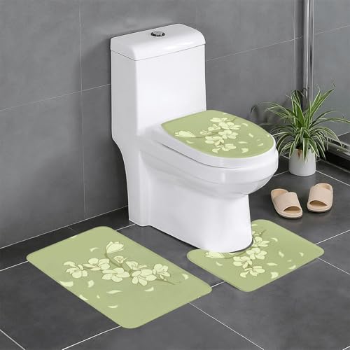 YYHWHJDE Rutschfeste Bodenmatte mit Cartoon-Begonien-Muster, dreiteiliges Set, Badezimmerteppich, rutschfest, langlebig YYHWHJDE Rutschfeste Bodenmatte mit Cartoon-Begonien-Muster, dreiteiliges Set, Badezimmerteppich, rutschfest, langlebig von YYHWHJDE