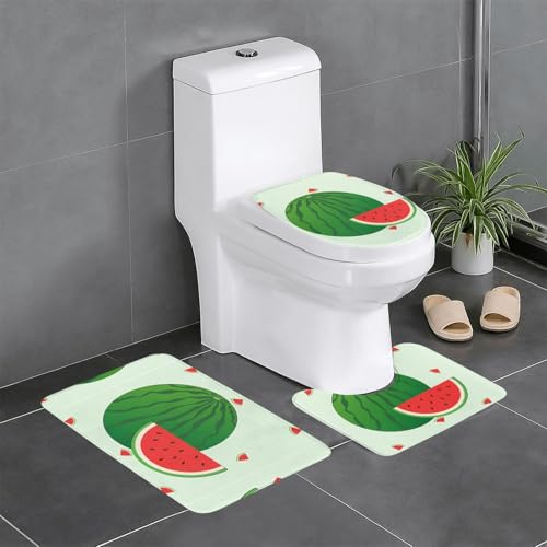 YYHWHJDE Rutschfeste Bodenmatte mit Cartoon-Wassermelonen-Muster, dreiteiliges Set, Badezimmerteppich, rutschfest, langlebig YYHWHJDE Rutschfeste Bodenmatte mit Cartoon-Wassermelonen-Muster, dreiteiliges Set, Badezimmerteppich, rutschfest, langlebig von YYHWHJDE