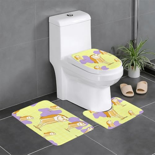 YYHWHJDE Rutschfeste Bodenmatte mit Eulenmuster, dreiteiliges Set, Badezimmerteppich, rutschfest, langlebig YYHWHJDE Rutschfeste Bodenmatte mit Eulenmuster, dreiteiliges Set, Badezimmerteppich, rutschfest, langlebig von YYHWHJDE