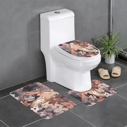 YYHWHJDE Rutschfeste Bodenmatte mit Hundebildern, dreiteiliges Set, Badezimmerteppich, rutschfest, langlebig YYHWHJDE Rutschfeste Bodenmatte mit Hundebildern, dreiteiliges Set, Badezimmerteppich, rutschfest, langlebig von YYHWHJDE