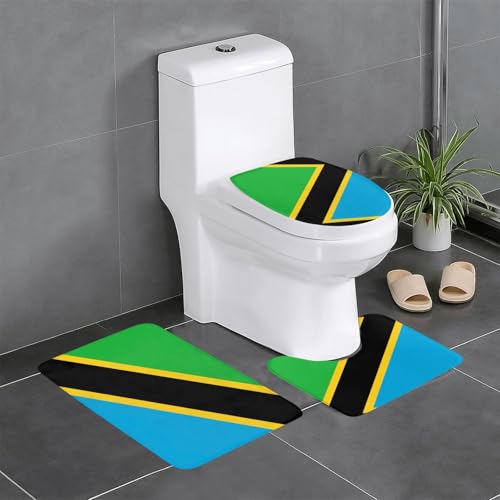 YYHWHJDE Rutschfeste Bodenmatte mit Tansania-Flaggenmuster, dreiteiliges Set, Badezimmerteppich, rutschfest, langlebig YYHWHJDE Rutschfeste Bodenmatte mit Tansania-Flaggenmuster, dreiteiliges Set, Badezimmerteppich, rutschfest, langlebig von YYHWHJDE