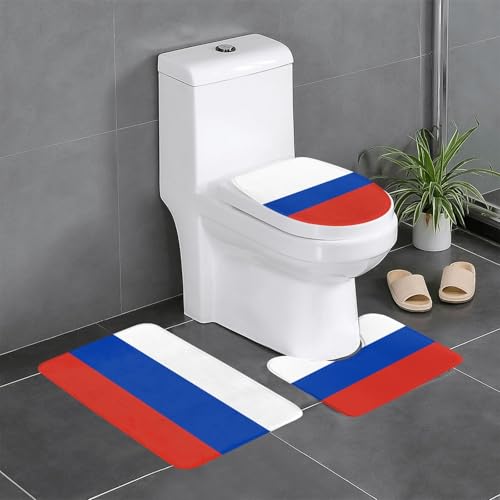 YYHWHJDE Rutschfeste Bodenmatte mit russischem Flaggenmuster, dreiteiliges Set, Badezimmerteppich, rutschfest, langlebig YYHWHJDE Rutschfeste Bodenmatte mit russischem Flaggenmuster, dreiteiliges Set, Badezimmerteppich, rutschfest, langlebig von YYHWHJDE