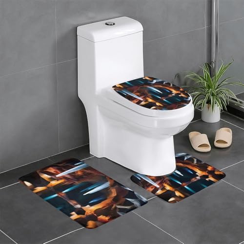 YYHWHJDE Rutschfeste Bodenmatte mit unterirdischem Höhlenmuster, dreiteiliges Set, Badezimmerteppich, rutschfest, langlebig YYHWHJDE Rutschfeste Bodenmatte mit unterirdischem Höhlenmuster, dreiteiliges Set, Badezimmerteppich, rutschfest, langlebig von YYHWHJDE