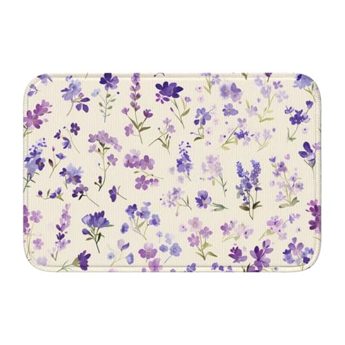 YYHWHJDE Rutschfeste und verdickte Bodenmatte, geeignet für Badezimmer, Schlafzimmer, waschbare Teppich-Fußmatten, 40,6 x 61 cm, Violett YYHWHJDE Rutschfeste und verdickte Bodenmatte, geeignet für Badezimmer, Schlafzimmer, waschbare Teppich-Fußmatten, 40,6 x 61 cm, Violett von YYHWHJDE