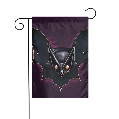 YYHWHJDE Schwarze Geisterfledermaus-Drucke, Gartenflagge, Hofdekoration, 30,5 x 45,7 cm, dick von YYHWHJDE