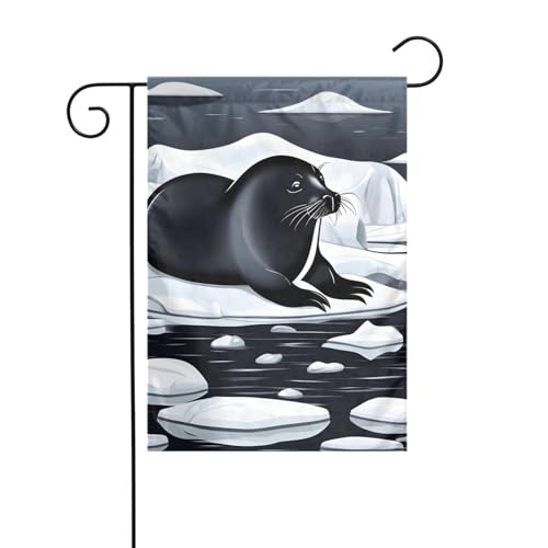 YYHWHJDE Seals on Ice Muster Garten Fahnenmast Outdoor Hof Dekoration Mode 30,5 x 45,7 cm von YYHWHJDE