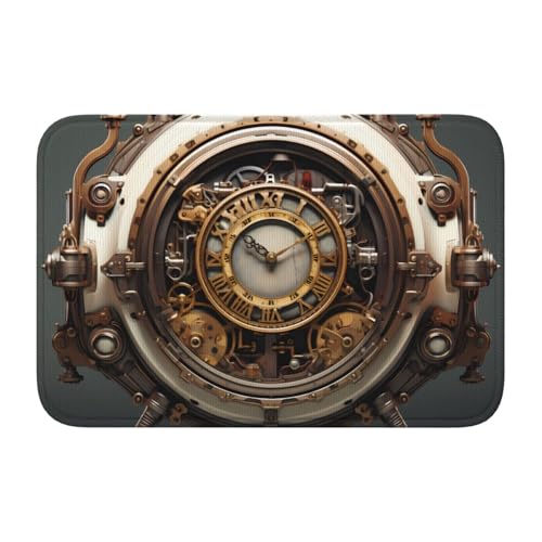 YYHWHJDE Steampunk-Uhr mit Kristall-Samtschloss, Bodenmatte, Schlafzimmer-Teppich, Salon, Schlafsaal, Heimdekoration von YYHWHJDE