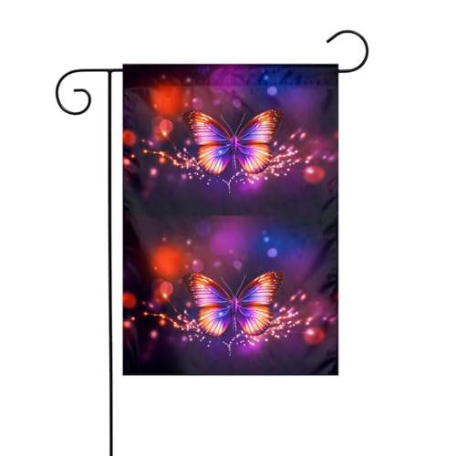 YYHWHJDE Stern Schmetterling Bild Garten Fahnenmast Outdoor Hof Dekoration doppelseitig 30,5 x 45,7 cm von YYHWHJDE