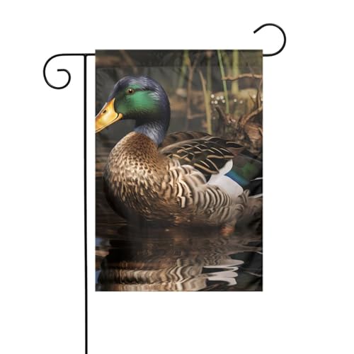 YYHWHJDE Stockente Muster Garten Fahnenmast Outdoor Hof Dekoration Mode 30,5 x 45,7 cm von YYHWHJDE