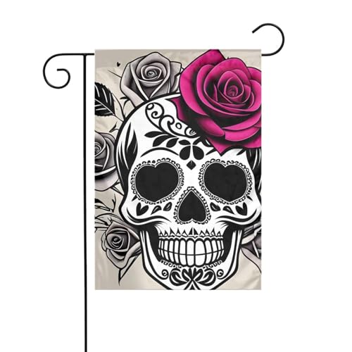 YYHWHJDE Sugar Horror Skull Flowers Rose Prints Garten Fahnenmast Outdoor Hof Dekoration Mode 30,5 x 45,7 cm YYHWHJDE Sugar Horror Skull Flowers Rose Prints Garten Fahnenmast Outdoor Hof Dekoration Mode 30,5 x 45,7 cm von YYHWHJDE