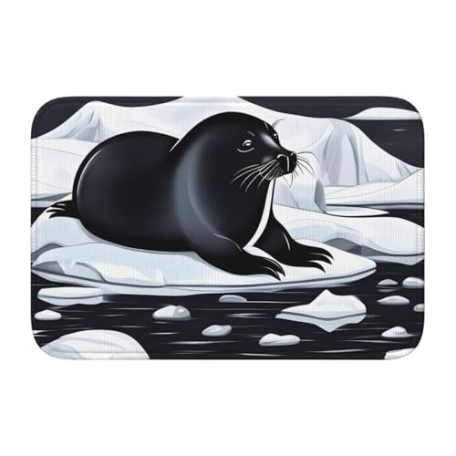 YYHWHJDE Versiegelt auf Eis, Bild mit Kristall-Samt, Bodenmatte, Schlafzimmer-Teppich, Salon, Schlafsaal, Heimdekoration von YYHWHJDE