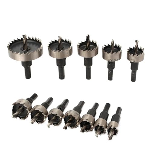 12-teilig! 15–50 mm HSS-Bohrer-Set, Lochsäge, Lochsägen-Schneider, Bohrset, Handwerkzeug for Schneiden von Holz, Edelstahl, Metalllegierungen(HZ-15-53 15PCS) von YYJOUPLM