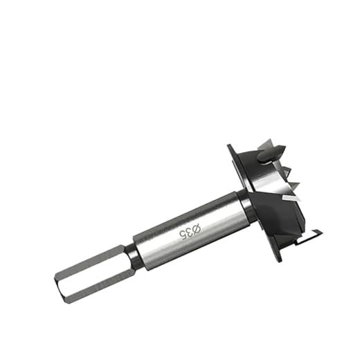 35mm Positionierungslochöffner Professional mit Begrenzung Schranktür Spezialholzbearbeitungsbrett Flugzeug-Hartmetallscharnierbohrer(Two Blade 35mm) von YYJOUPLM