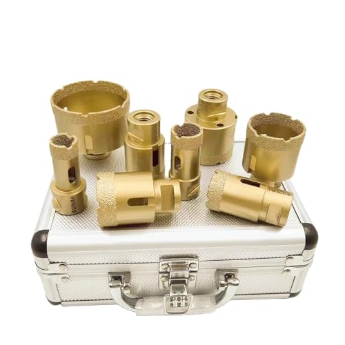 8-teilig/9-teilig M14-Gewinde Diamant-Trockenvakuumgelötetes Bohrkernbohrer-Set Porzellan-Topfsäge-Fliesen-Granit-Marmor-Lochsäge-Werkzeuge(9Pcs No Box) von YYJOUPLM