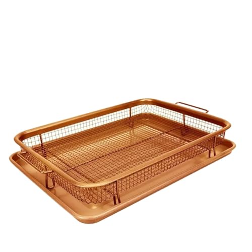 Backblech Öl Braten Backform Antihaft-Chips Korb Backform Grill Mesh Küchenhelfer(Style 1 Copper) von YYJOUPLM
