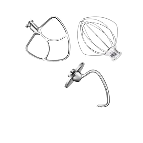 Kompatibel mit KitchenAid 5 Quart Standmixer Mixer Aid Aufsatzteile Zubehör K5WW Drahtpeitsche & 5K7SDH Teighaken & Mixer Aid Paddel Kompatibel mit KitchenAid 5 Quart Standmixer Mixer Aid Aufsatzteile Zubehör K5WW Drahtpeitsche & 5K7SDH Teighaken & Mixer Aid Paddel von YYJOUPLM
