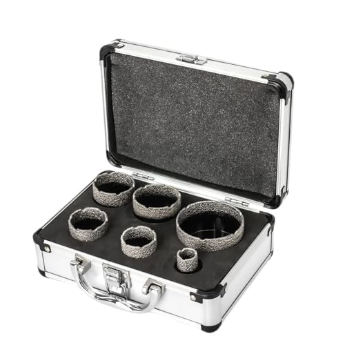 M14 Gewinde Diamant Trockenbohrer Set Porzellan Topfsäge Fliesen Granit Marmor Lochsäge 5/6Pc Bau Werkzeuge Kit Set Hand Werkzeuge(5Pcs-Aluminum Box) von YYJOUPLM