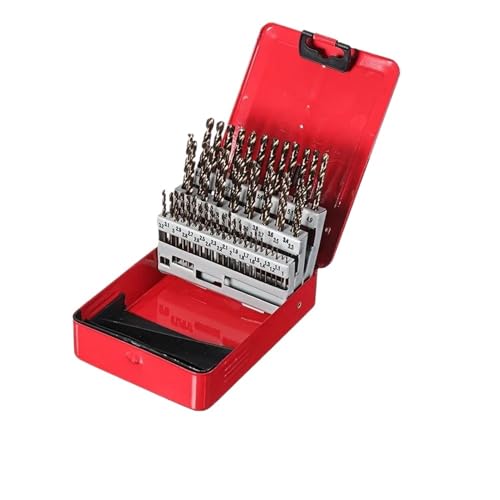 M35 Kobalt-Bohrer-Set, 51-teilig, 1–6 mm/41-teilig, 6–10 mm, HSS-Co, gerader Schaft, Spiralbohrer, Lochöffner for Edelstahl, Holz, Metall(51Pcs 1-6mm) von YYJOUPLM