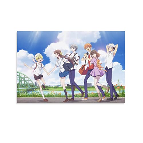 Anime Fruits Basket Characters Leinwand-Kunst-Poster und Wandkunst-Bild, modernes Familien-Schlafzimmer, Deko-Poster 60 x 90 cm von YYKG