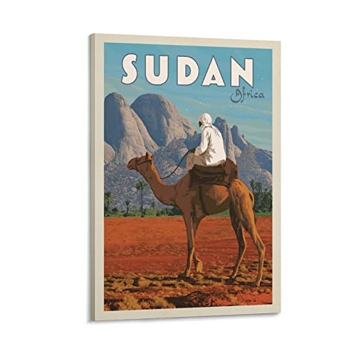 Retro-Poster mit Aufschrift "Travel To Sudan Africa City Reise To Sudan Africa City Retro-Poster auf Leinwand und Wandkunst, modernes Familien-Schlafzimmer, 40 x 60 cm von YYKG