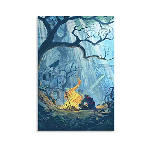 YYKG Anime Dark Souls Firelink Schrein Poster Dekorative Malerei Leinwand Wandkunst Wohnzimmer Poster Schlafzimmer Gemälde 40 x 60 cm von YYKG