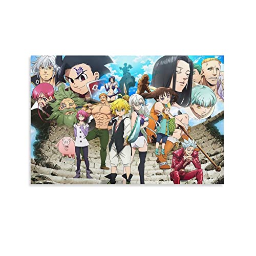 YYKG Anime-Poster "The Seven Deadly Sins", Cartoon-Poster, dekoratives Gemälde, Leinwand, Wandkunst, Wohnzimmer, Poster, Schlafzimmer, Gemälde, 30 x 45 cm von YYKG