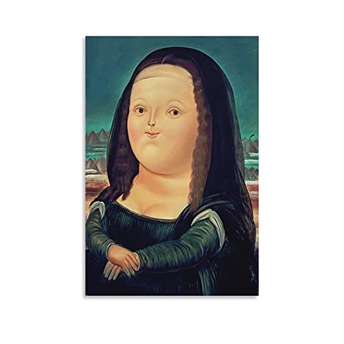 YYKG Fernando Botero Mona Lisa Leinwand-Kunst-Poster, Leinwand-Kunst, Poster und Wandkunst, Bilddruck, modernes Familien-Schlafzimmer, Dekor-Poster, 50 x 75 cm von YYKG