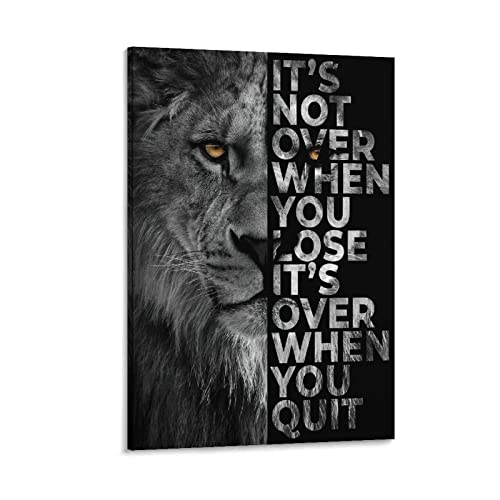 YYKG Lions Never Give Up Poster, dekoratives Gemälde, Leinwand, Wandkunst, Wohnzimmer, Poster, Schlafzimmer, 30 x 45 cm von YYKG