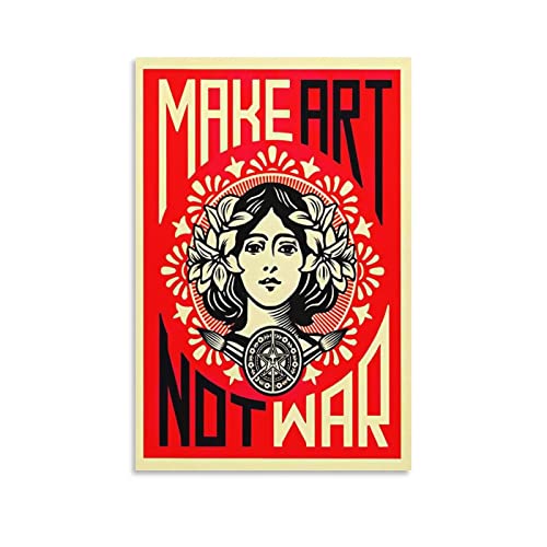 YYKG Shepard Fairey Make Art Not War Hq Poster Dekorative Malerei Leinwand Wandkunst Wohnzimmer Poster Schlafzimmer Gemälde 40 x 60 cm von YYKG