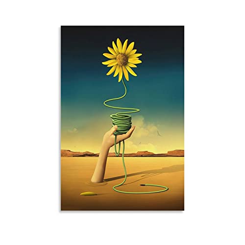 YYKG Surrealism Salvador Dali Blumen Leinwand Kunst Poster Dekorative Malerei Leinwand Wandkunst Wohnzimmer Poster Schlafzimmer Gemälde 60 x 90 cm von YYKG