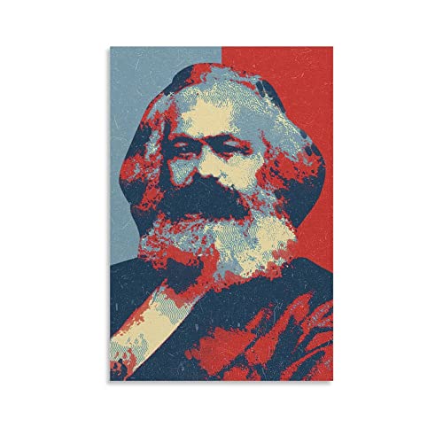 YYKG Vintage Karl Marx Leinwand-Poster, dekoratives Gemälde, Leinwand, Wandkunst, Wohnzimmer, Poster, Schlafzimmer, Gemälde, 50 x 75 cm von YYKG