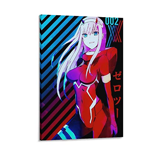 YYKG Zero Two Anime-Poster auf Leinwand, Kunst, Poster und Wandkunst, Bilddruck, modernes Familien-Schlafzimmer, 40 x 60 cm von YYKG