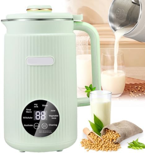YYLHJW Automatische Sojamilchmaschine Mit Intelligenter Touch-Steuerung, 10-Blättrige Feinstahlklinge, 12-Stunden-Timer, 9 Funktionen Für Gesunde Hausgemachte Getränke (Green) von YYLHJW