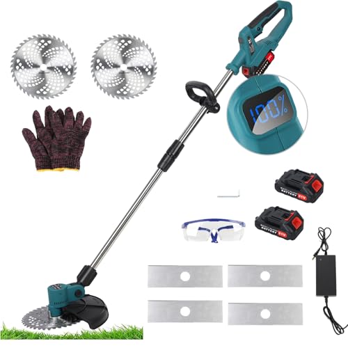 YYLHJW Rasentrimmer Garten Rasentrimmer Schnurlos 1280W Power Unkrautfresser 21V Elektrischer Unkrautmäher Wiederaufladbarer Hand-Rasenmäher Bürstenloser Motor 2 Akku Garten Rasen 22.9 cm YYLHJW Rasentrimmer Garten Rasentrimmer Schnurlos 1280W Power Unkrautfresser 21V Elektrischer Unkrautmäher Wiederaufladbarer Hand-Rasenmäher Bürstenloser Motor 2 Akku Garten Rasen 22.9 cm von YYLHJW