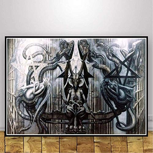 YYLPRQQ Plakate Und Drucke Hr Giger Li Ii Abstrakt Alien Poster Wandkunst Bild Leinwand Malerei Für Raum Wohnkultur-50X70Cm von YYLPRQQ