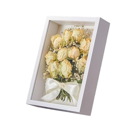 YYLUOYANG Bilderrahmen 1-3 STÜCKE Familie Dekorative Malerei Handgemachte Diy Getrocknete Blume Rahmen Würfel Hohl Foto Handwerk Geschenke Hause Dekoration(White-10inch,1PCS) von YYLUOYANG