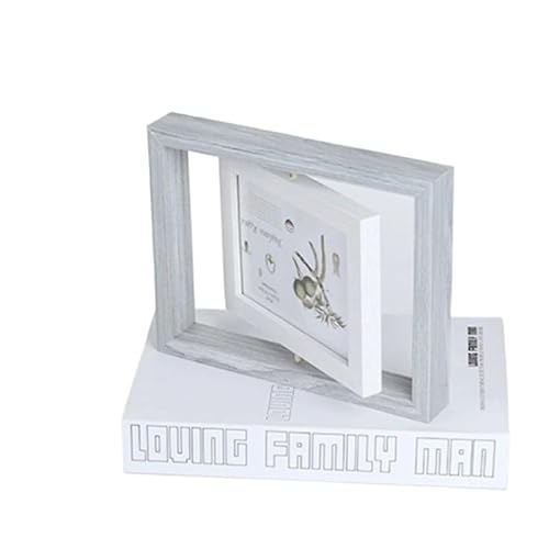 YYLUOYANG Bilderrahmen Kreativer doppelseitiger rotierender Bilderrahmen, Desktop-Display(Grey,6 inch) von YYLUOYANG