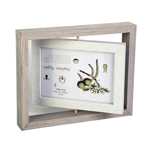 YYLUOYANG Bilderrahmen Kreativer doppelseitiger rotierender Bilderrahmen, Desktop-Display(Light brown,7 inch) von YYLUOYANG