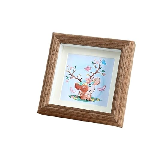 YYLUOYANG Bilderrahmen Moderner, einfacher Mini-Bilderrahmen, 4 Zoll, klein, for den Schreibtisch, dekorative Tischplatte, quadratisch montiert, kreativer Ölgemälderahmen(Walnut colour) von YYLUOYANG