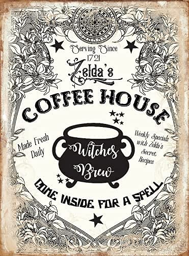 Retro Metall-Blechschilder Hexen Brauen Schild Halloween Kaffee Schild Halloween Kunst Kaffee Wandkunst Hexenschild Metall-Blechschilder Vintage Bar Geschenk für Freunde Frau 20,3 x 30,5 cm Schild Retro Metall-Blechschilder Hexen Brauen Schild Halloween Kaffee Schild Halloween Kunst Kaffee Wandkunst Hexenschild Metall-Blechschilder Vintage Bar Geschenk für Freunde Frau 20,3 x 30,5 cm Schild von YYN